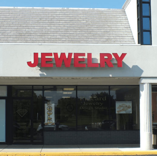 Piccard Jewelry Design Studio's storefront on Algonquin Road in Hoffman Estates