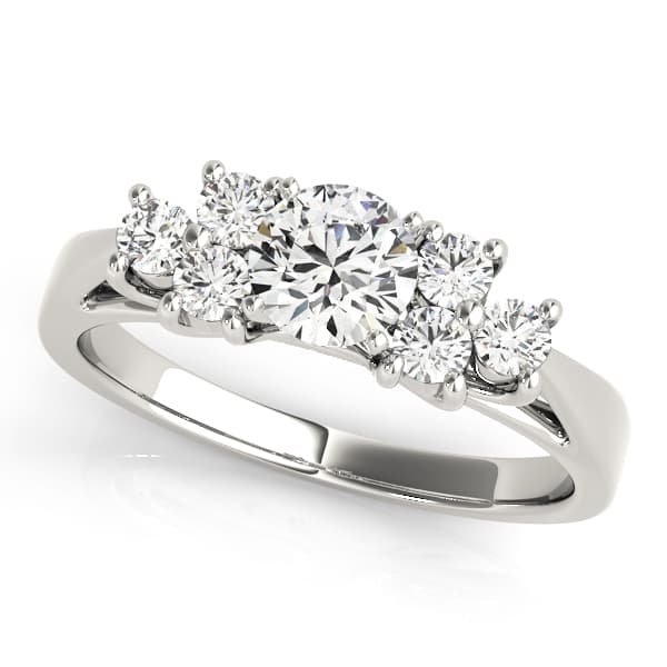 Round Cluster Sides Engagement Ring preview in White 14kt gold