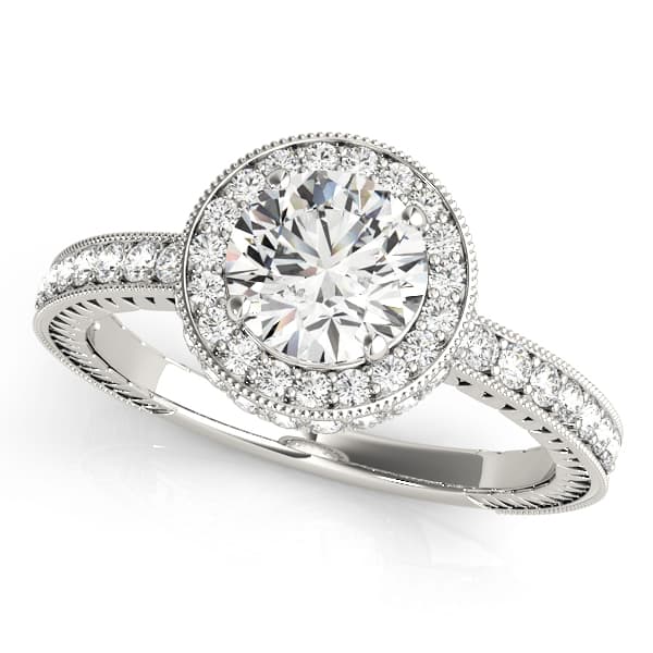 Round Solitaire Engagement Ring in white gold