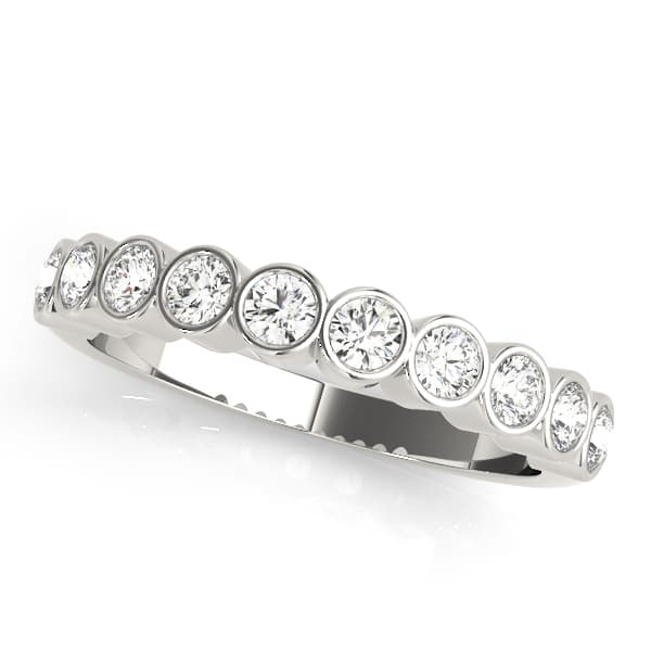 Bezel Set Wedding Band preview in White 14kt gold