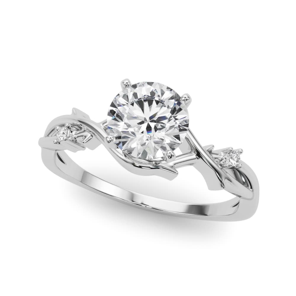 Round Twisted Engagement Ring in white gold