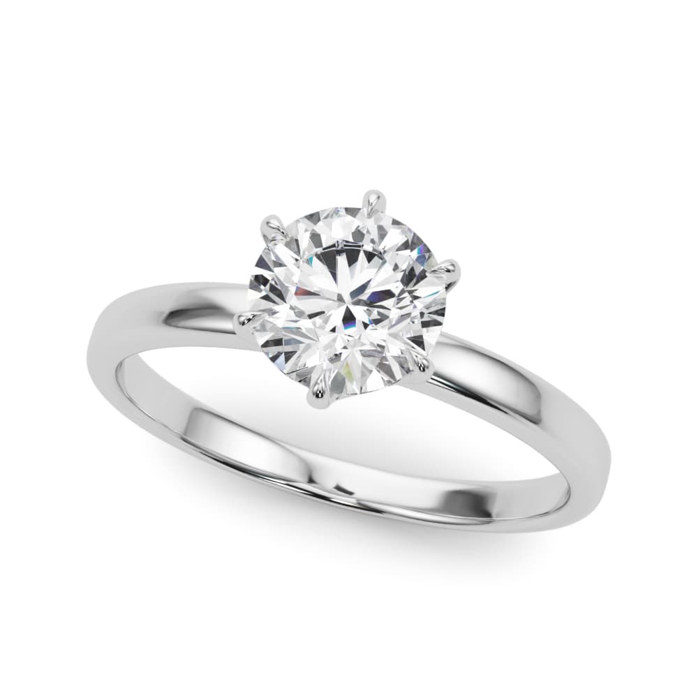Round Solitaires Engagement Ring in white gold