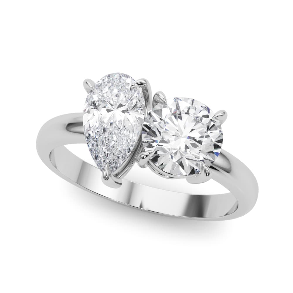 Pear Two-Stone Rings Engagement Ring in White 14kt gold
